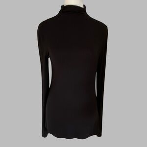 Babaton Aritzia Black Mockneck Long Sleeve Stretch Basic Top- Sz-M